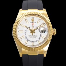 홍콩명품 [로렉스] 남성용 스카이더웰러 m336238-0002 18K 옐루골드 42mm 오토매틱 Cal.9002 타입 우레탄줄 화이트 다이얼 rol5309  