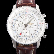 홍콩명품 [브라이틀링] 남성용 네비타이머 크로노그래프 ETA7750-2 타입 오토매틱 46mm 가죽줄 화이트다이얼 bre5139  