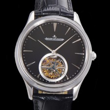 홍콩명품 [예거 르꿀르뜨] 남성용 마스터 울트라 씬 투어빌론 43mm 가죽줄 블랙다이얼 jag9125  