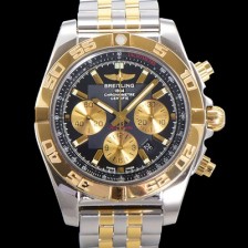홍콩명품 [브라이틀링] 남성용 크로노맷 오토매틱 크로노그래프 ETA7750-2타입 44mm 옐루골드 매탈줄 블랙다이얼 bre3111  