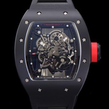 홍콩명품 [리차드밀레] 남성용 RM055 블랙 PVD코딩 스켈레톤 다이얼 러버 스트랩 기계식 수동형 무브먼트 RIC07174  