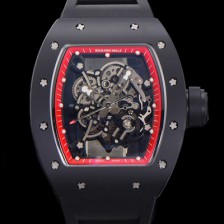 홍콩명품 [리차드밀레] 남성용 RM055 블랙 PVD코딩 스켈레톤 다이얼 러버 스트랩 기계식 수동형 무브먼트 RIC07175  