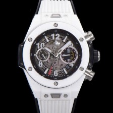 홍콩명품 [휴블렛] 남성용 위블러 빅뱅 유니코 화이트매직 45mm  오토매틱 HUB1241타입 무브먼트 세라믹 우레탄줄 스켈래톤 화이트 다이얼  hub5191  