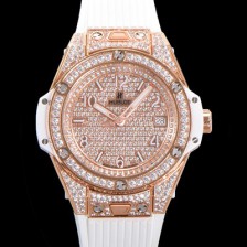 홍콩명품 [휴블렛] 남여공용 빅뱅 오토매틱 HUB1710타입 39mm 다이아/보석 세팅 로즈골드 우레탄/가죽 믹스밴드 보석다이얼 hub2399  