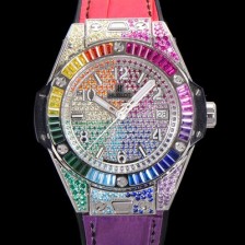 홍콩명품 [휴블렛] 남여공용 빅뱅 오토매틱 HUB1710타입 39mm 다이아/보석 세팅 우레탄/가죽 믹스밴드 보석다이얼 hub9215  