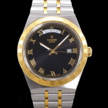 홍콩명품 [튜더] 남성용 로얄 워치 오토매틱 스위스 ETA2836-2 타입 18K 옐루골드 41mm 메탈줄 블랙다이얼 tud9512  