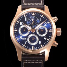 홍콩명품 [아이더블유씨] 남성용 파일럿 41mm 오토매틱 89630 타입 18K 로조골드 가죽줄 블루다이얼 iwc1532  