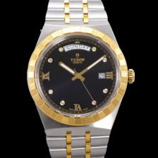 홍콩명품 [튜더] 남성용 로얄 워치 오토매틱 스위스 ETA2836-2 타입 18K 옐루골드 41mm 메탈줄 블랙다이얼 tud2191  