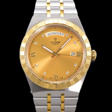 홍콩명품 [튜더] 남성용 로얄 워치 오토매틱 스위스 ETA2836-2 타입 18K 옐루골드  41mm 메탈줄 골드다이얼 tud5112  