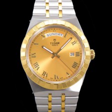 홍콩명품 [튜더] 남성용 로얄 워치 오토매틱 스위스 ETA2836-2 타입 18K 옐루골드 41mm 메탈줄 골드다이얼 tud5915  