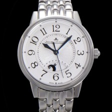 홍콩명품 [예거 르꿀르뜨] 여성용 랑데뷰 나잇&데이 문페이즈 오토매틱 898A 타입 무브 34mm 메탈줄 화이트다이얼  jag9159  