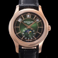 홍콩명품 [파텍필립] 남성용 컴플리케이션 5205R-011 오토매틱 Cal.324 S C 문페이즈  40mm  가죽줄 그린다이얼 pat5121  