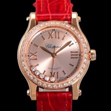 홍콩명품 [쇼파드] 여성용 해피 다이아몬드 오토매틱 ETA2892-2 타입 30mm 래이디스/금장시계 18K로즈골드  골드다이얼 cho1239  