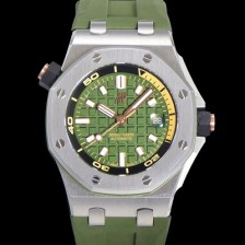 홍콩명품 [오데마피게] 남성용 로얄오크 오프쇼어 다이버 오토매틱 Cal.4308타입 42mm  우레탄줄 그린다이얼 aud9595  