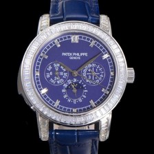 홍콩명품 [파텍필립] 남성용 Ref.5073P 그랜드 컴플리케이션 문페이즈 오토매틱 다이아몬드셋팅 42mm 가죽줄 블루다이얼 pat5319  