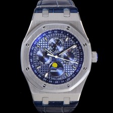 홍콩명품 [오데마피게] 남성용 로얄오크 퍼펙츄얼 캘린더 41mm 오토매틱 T5134 타입 가죽줄 블루다이얼 aud0487   