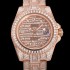 홍콩명품 [로렉스] 남성용 지엠티-마스터 오토매틱 E2836-2 타입 18K 로즈골드/풀다이아몬드 셋팅 41mm 메탈줄 골드/다이아몬드 다이얼 rol1299  