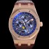 홍콩명품 [오데마피게] 남성용 로얄오크 퍼펙츄얼 캘린더 41mm 오토매틱 T5134 타입 18K로즈골드 가죽줄 블루다이얼  aud1253  