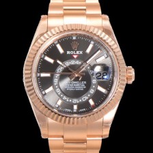 홍콩명품  [로렉스] 남성용 스카이더웰러 오이스터 퍼페츄얼 오토매틱 Cal.9001타입 42미리 18K 로즈골드 그레이 다이얼 rol5295  