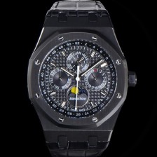 홍콩명품 [오데마피게] 남성용 로얄오크 퍼펙츄얼 캘린더 41mm 오토매틱 T5134 타입 PVD블랙 무광 코팅 가죽줄 블랙다이얼  aud1359  