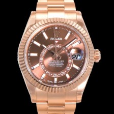 홍콩명품  [로렉스] 남성용 스카이더웰러 오이스터 퍼페츄얼 오토매틱 Cal.9001타입 42미리 18K 로즈골드 브라운 다이얼 rol5294  