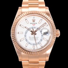 홍콩명품  [로렉스] 남성용 스카이더웰러 오이스터 퍼페츄얼 오토매틱 Cal.9001타입 42미리 18K 로즈골드 화이트 다이얼 rol5293  