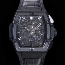 홍콩명품 [휴블렛] 남성용 스피릿 빅뱅 마스터피스 크로노그래프 Hub4700타입 45mm PVD코팅 가죽줄 스켈래톤다이얼 hub1512  