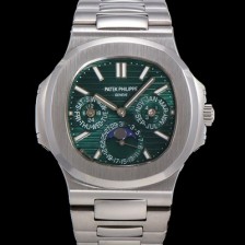 홍콩명품 [파텍필립] 남성용 Ref.5740 노틸러스 문페이즈 오토매틱 Cal.240 Q타입 40mm 메탈줄  그린다이얼 pat9961  