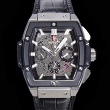 홍콩명품 [휴블렛] 남성용 스피릿 빅뱅 마스터피스 크로노그래프 Hub4700타입 45mm 다이아몬드 셋팅 가죽줄 스켈래톤다이얼 hub1592  