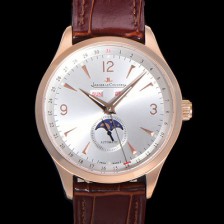 홍콩명품 [예거르꿀뜨르] 남성용 마스터 캘린더 문페이즈 18K RG 오토매틱 866 39mm 가죽줄 실버다이얼 jag2351  