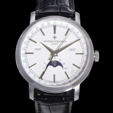 홍콩명품 [바쉐런콘스탄팀] 남성용 트레디셔널 문페이즈 오토매틱 2460QCL 타입 41mm 가죽줄 화이트다이얼  vac5151  