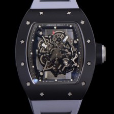 홍콩명품 [리차드밀레] 남성용 RM055 블랙 PVD코딩 스켈레톤 다이얼 러버 스트랩 기계식 수동형 무브먼트 RIC07176  