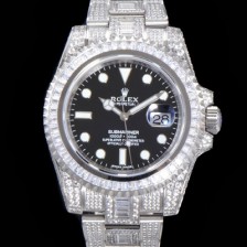 홍콩명품 [로렉스] 남성용 서브마리너 풀 다이아몬드 셋팅 오토매틱 Cal.3135 무브 40mm 블랙다이얼 rol1231  