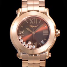 홍콩명품 [쇼파드] 여성용 해피 스포츠 다이아몬드 36mm 스위스 955.112 쿼츠 18K 로즈골드 브라운다이얼 cho1259  