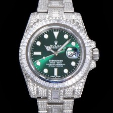 홍콩명품 [로렉스] 남성용 서브마리너 풀 다이아몬드 셋팅 오토매틱 Cal.3135 무브 40mm 그린다이얼 rol9511  