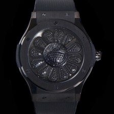 홍콩명품 [휴블렛] 남성용 신형버전 클래식 퓨전 무라카미 타카시 45mm 오토매틱 Hub1214 타입 우레타줄 PVD코팅케이스 블랙다이얼  hub9193  