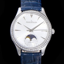 홍콩명품 [예거르꿀뜨르] 남성용 마스터 울트라 씬 문페이즈 39mm 오토매틱 866타입 다이아몬드 가죽줄 화이트다이얼 jag1151  