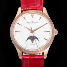 홍콩명품 [예거르꿀뜨르] 남성용 마스터 울트라 씬 문페이즈 39mm 오토매틱 866타입 18K로즈골드 가죽줄 화이트다이얼 jag1511  