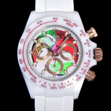 홍콩명품 [로렉스] 남성용 세라믹 데이토나 크로노그래프 오토매틱 A7750-2 타입 40mm 세라믹재질 러버우레탄줄 래드다이얼 rol9151  