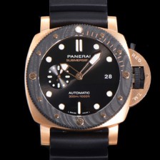 홍콩명품 [파네라이] 남성용 서브머시블 팸 PAM01070 오토매틱 Cal P. 900 타입 44mm 18K 로즈골드  카본재질 나토천밴드 블랙다이얼 pan6829  