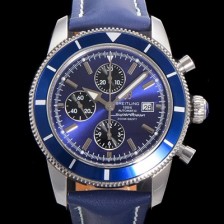 홍콩명품 [브라이틀링] 남성용 슈퍼오션 해리티지 크로노그래프 ETA7750-2 타입 오토매틱 46mm 가죽줄  블루다이얼 bre9642  