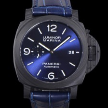 홍콩명품 [파네라이] 루미노르 마리나 카보테크 PAM 01664 오토매틱 ETA7750-2 타입 블루다이얼 블랙 카본 + 블루판 UP!! 가죽밴드 pan8260  