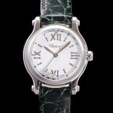 홍콩명품 [쇼파드] 여성용 해피스포츠 다이아몬드 쿼츠 오리지널 ETA956.102 타입 스몰30mm 레이디스 가죽줄 화이트다이얼 cho6846  