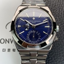 홍콩명품 [바쉐런 콘스탄틴] 남성용 오버시즈 듀얼타임 오토매틱 칼리버 5200 타입 41mm 메탈줄 블루다이얼  vac87284  