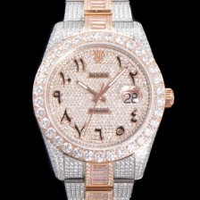 홍콩명품 [로렉스] 남성용 수제공정형 다이아 18K 로즈골드 튜닝 데이져스트 오토매틱 ETA 2824-2 남성용시계 41mm 보석다이얼 rol23294  