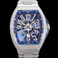 홍콩명품 [프랭크뮬러] 남성용 1:1수제공정 풀 다이아셋팅 뱅가드 오토매틱 ETA2824 타입 45mm 메탈줄 블루다이얼 fra4686  