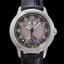 홍콩명품 [파텍필립] 남성용 퍼페추얼 캘린더 오토매틱 PP Cal.324 타입 40mm 가죽줄 문페이즈 그레이다이얼 pat20748  