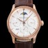 홍콩명품 [예거르꿀뜨르] 남성용 마스터 울트라 퍼페추얼 캘린더 18K 로즈골드 오토매틱 MC868 타입 39mm 가죽줄 다이아몬드베젤 문페이즈 화이트 다이얼 jag80287  