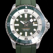 홍콩명품 [브라이틀링 뉴 다이버워치] 남성용 슈퍼오션 44mm 오토매틱 ETA2824-2 타입 크로노미터 우레탄줄 세라믹베젤 그린다이얼 bre80774  
