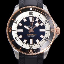 홍콩명품 [브라이틀링 뉴 다이버워치] 남성용 슈퍼오션 44mm 오토매틱 ETA2824-2 타입 금장시계  크로노미터 우레탄줄 세라믹베젤 블랙다이얼 bre88770  